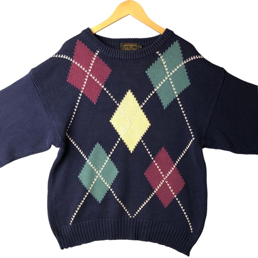 Eddie Bauer（エディーバウアー） 古着 80~90年代 黒タグ アーガイル柄