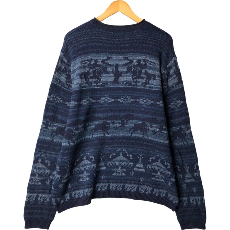 ラルフローレン総柄セーター 古着 ラルフローレン Ralph Lauren POLO RALPH LAUREN 総柄 コットン