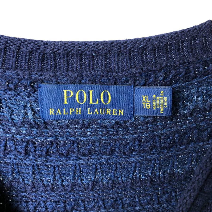ラルフローレン総柄セーター POLO RALPH LAUREN(ポロラルフローレン) 総柄ニット ブルー サイズ L