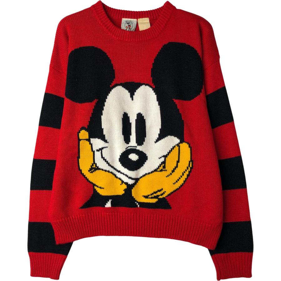 古着 Micky&Co. MICKEY MOUSE ミッキーマウス 総柄 キャラクター アクリルニットセーター メンズM相当/eaa399345 古着 Micky and Co. MICKEY MOUSE ミッキーマウス 総柄 キャラクター