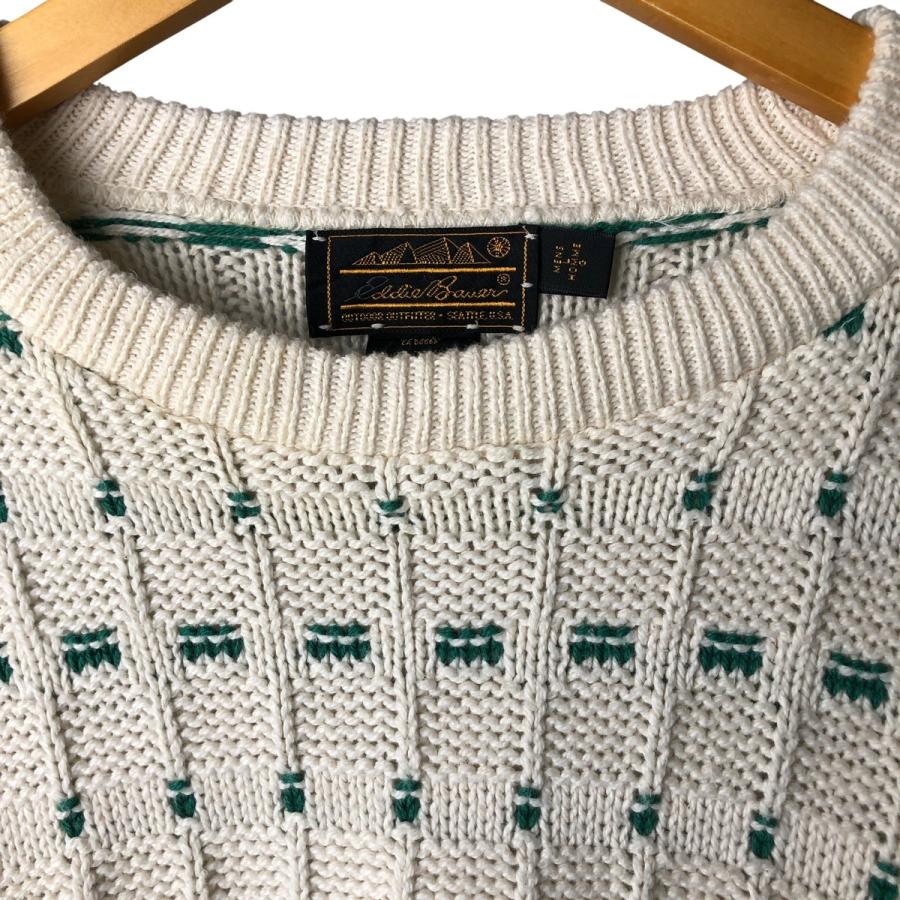 Eddie Bauer（エディーバウアー） 古着 総柄 コットンニットセーター