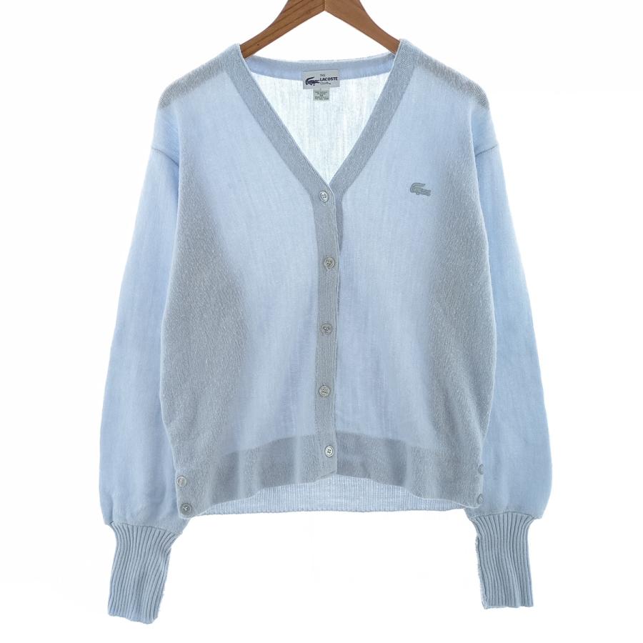LACOSTE - 古着 ラコステ LACOSTE CLUB アクリルニットカーディガン USA製 36 レディースM相当 /eaa401611 LACOSTE 古着 ラコステ CLUB アクリルニットカーディガン USA製