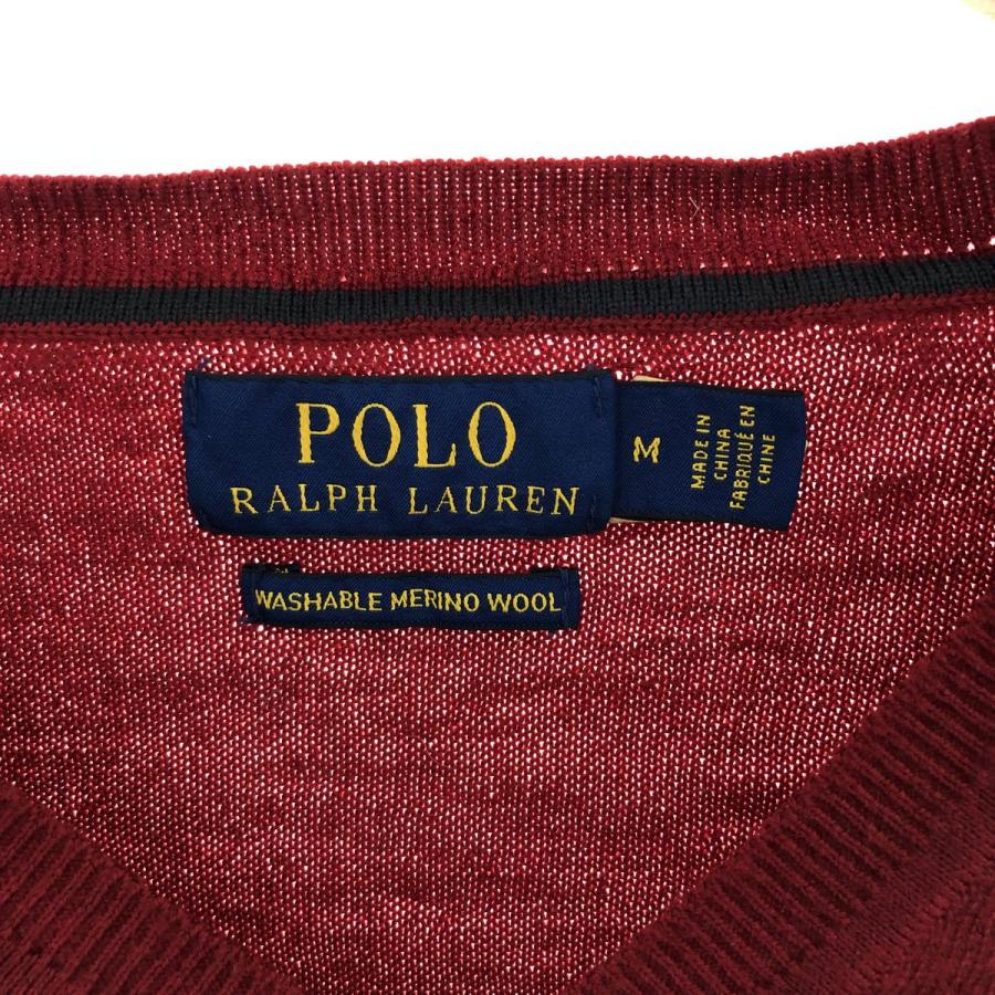 古着 ラルフローレン Ralph Lauren POLO RALPH LAUREN Vネック メリノウールニットセーター メンズM /eaa405904｜jamtrading1｜03