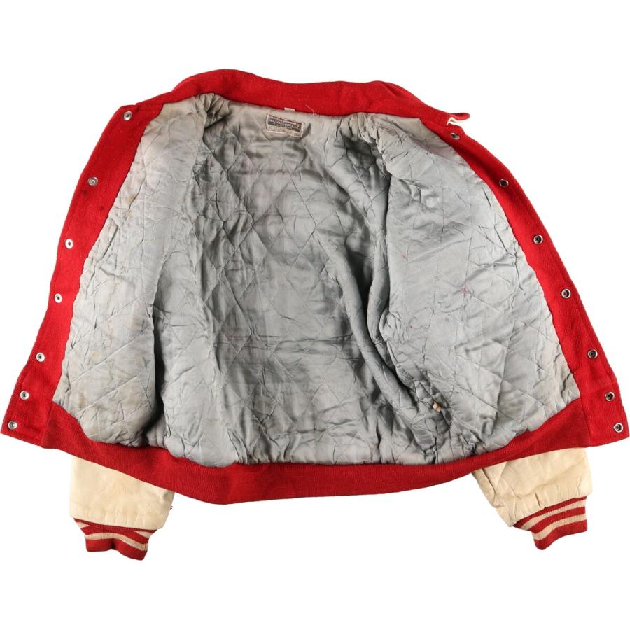 古着 襟付き 袖革ウールスタジャン アワードジャケット バーシティ