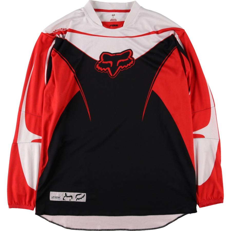 fox racing フォックス ロングスリーブ ロンT モトクロス 古着 FOX RACING モトクロスシャツ Vネック ロングTシャツ ロンT