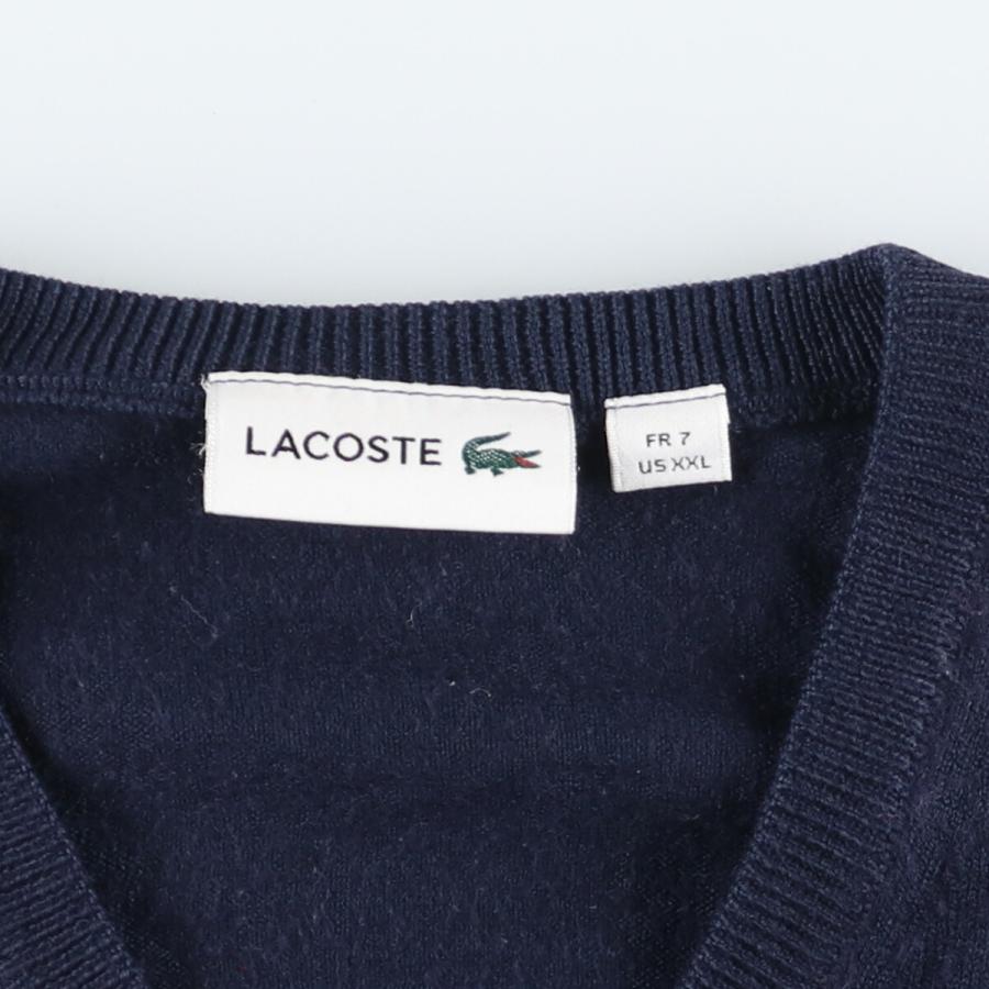 古着 ラコステ LACOSTE Vネック アクリルニットセーター メンズXXL /eaa410814｜jamtrading1｜03