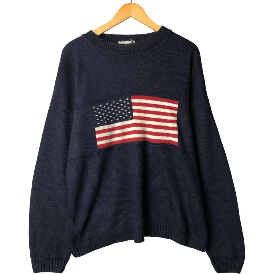 NEW ERA（ニューエラ） 古着 90年代 星条旗柄 アクリルニットセーター