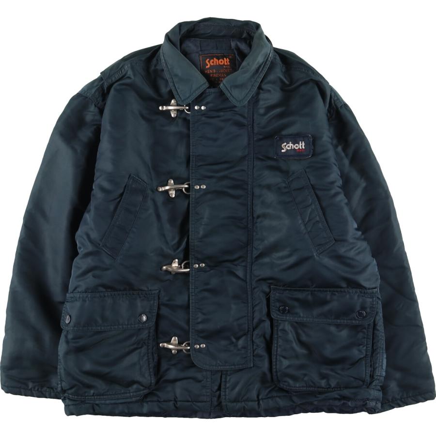 美品 90's Schott ショット ファイヤーマン ジャケット ネイビー L 美品 90´s Schott ショット ファイヤーマン ジャケット ネイビー L