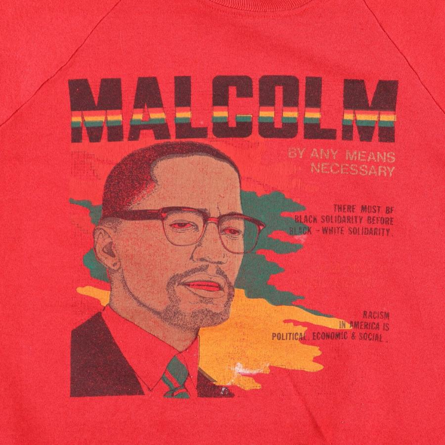 古着 80年代 MALCOLM X マルコムX プリントスウェットシャツ トレーナー USA製 メンズM ヴィンテージ /eaa415657｜jamtrading1｜04