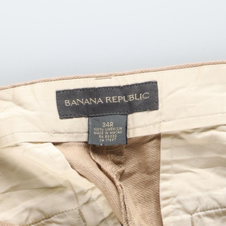 古着 00年代 バナナリパブリック BANANA REPUBLIC ツータック リネンパンツ スラックス メンズw34 /eaa416853｜jamtrading1｜03