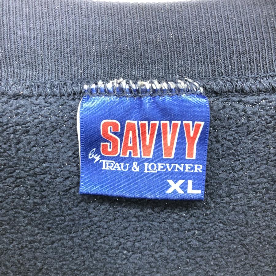 古着 90年代 SAVVY U.S.NAVY プリントスウェットシャツ トレーナー USA