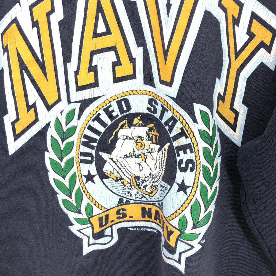 古着 90年代 SAVVY U.S.NAVY プリントスウェットシャツ トレーナー USA