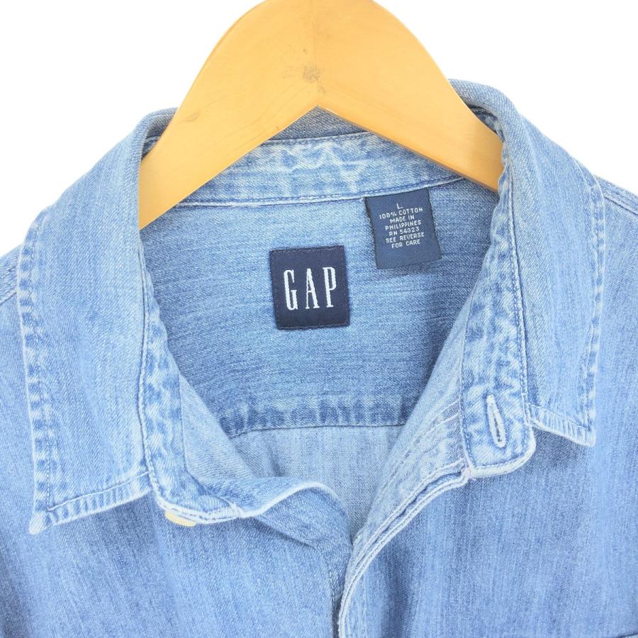 古着 ギャップ GAP 長袖 デニムシャツ メンズL /eaa422418｜jamtrading1｜04