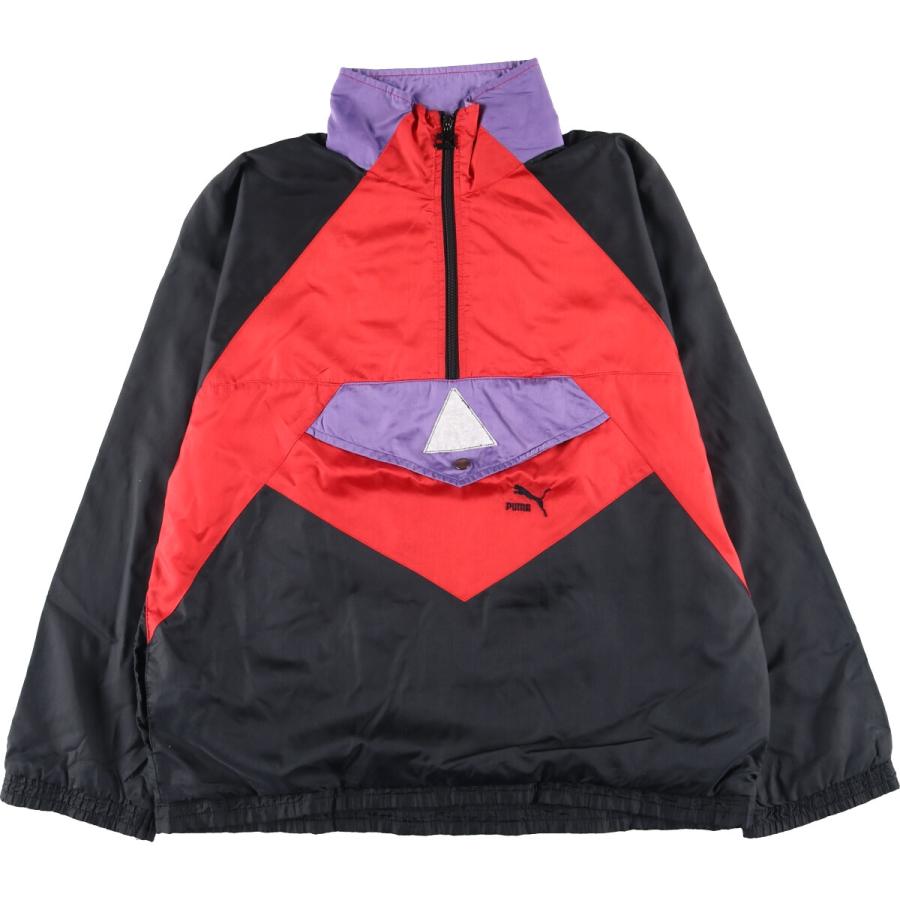 PUMA - 古着 90年代 プーマ PUMA ハーフジップ ナイロンプルオーバー レディースM ヴィンテージ /eaa422886 PUMA 古着 90年代 プーマ ハーフジップ ナイロンプルオーバー