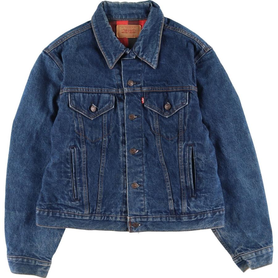 1990'S Levi's 70411-0816 Padded Denim Jacket (G-Jean) Made in USA, Men's Size XL (approx.) cotton blue type Vintage Second Hand