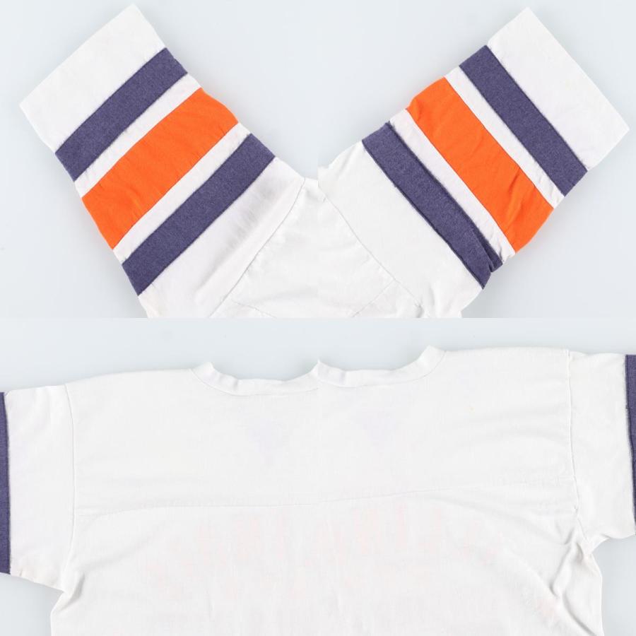 古着 90年代 LOGO7 Vネック フットボールTシャツ USA製 メンズL