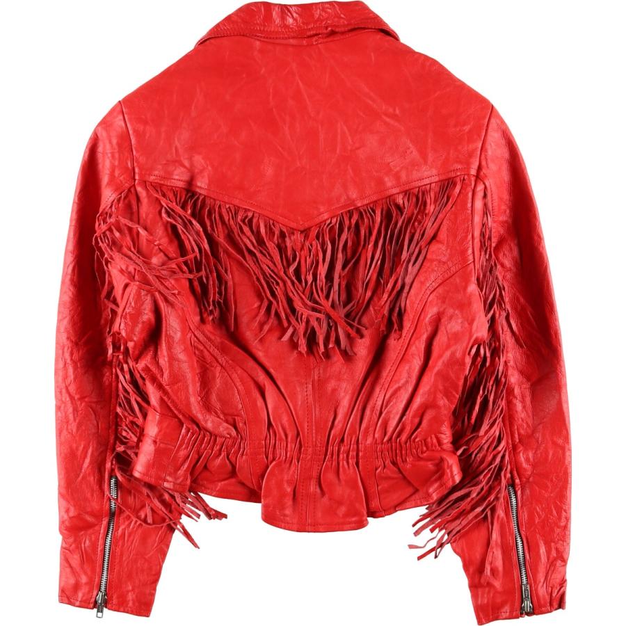 古着 SHAF アメジャン フリンジ付き ダブルライダースジャケット  