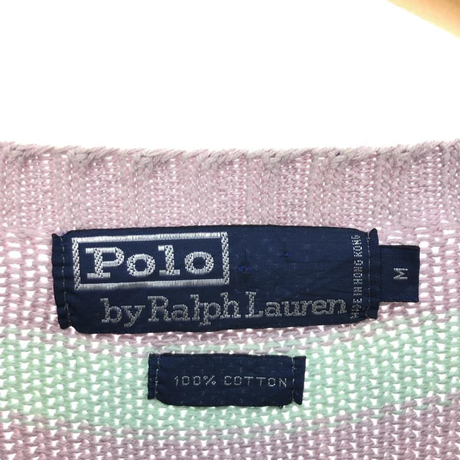 オンラインストア売れ済 古着 ラルフローレン Ralph Lauren POLO by Ralph Lauren ボーダー柄 コットンニットセーター レディースM /eaa424237