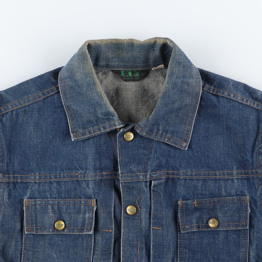 古着 70年代 エリー ELY デニムジャケット Gジャン USA製 メンズM 