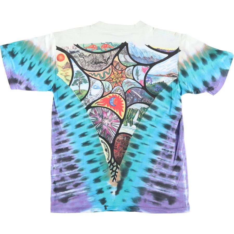 90s LIQUID BLUE リキッドブルー ライオン　タイダイ染め　tシャツ 90年代 USA製 LIQUID BLUE ライオン タイダイ アート ビッグ