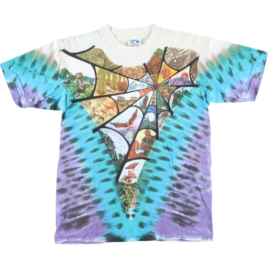 90s LIQUID BLUE リキッドブルー ライオン　タイダイ染め　tシャツ 90s Liquid blue lion animal print tee | sui & s