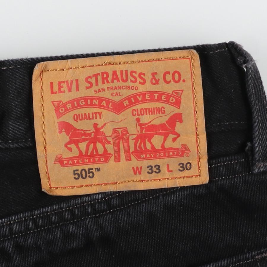 古着 リーバイス Levi's 505 ブラックデニム テーパードデニムパンツ メンズw33 /eaa426877｜jamtrading1｜03