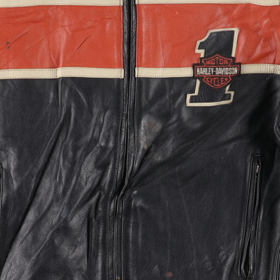 高級カウハイドレザー◆HARLEY-DAVIDSON◆ シングルライダース　 M 本革 ホースハイド レザージャケット シングルライダース メンズ