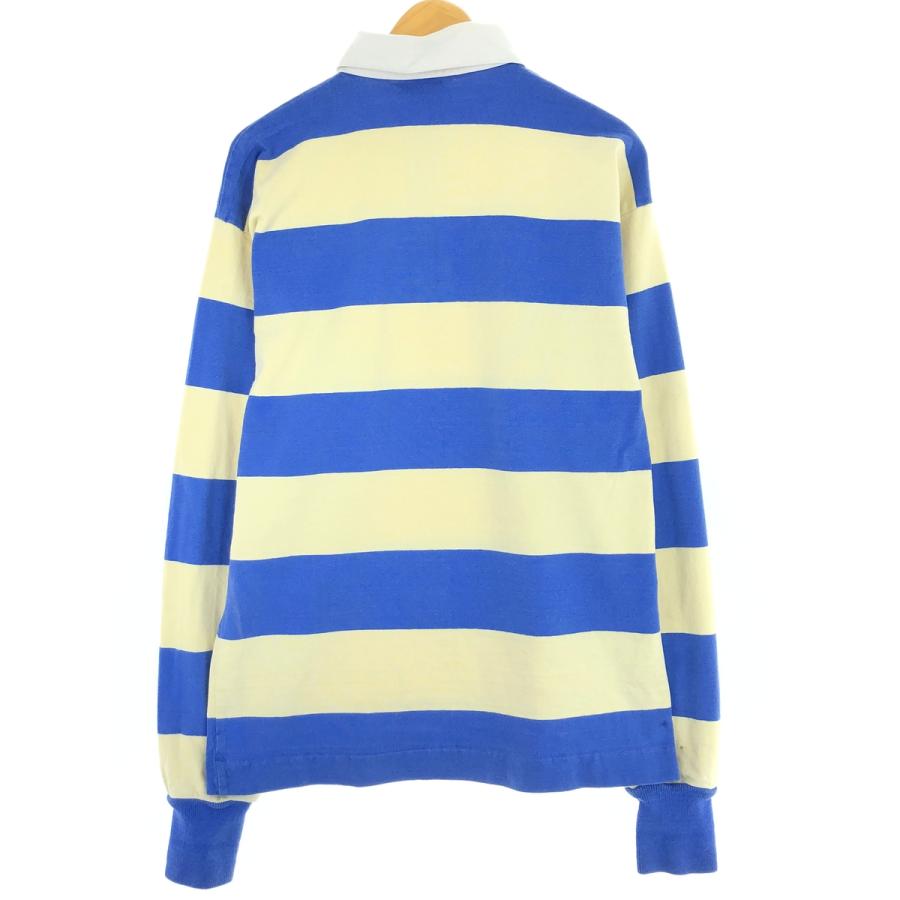 古着 ランズエンド LAND'S END ボーダー柄 長袖 ラガーシャツ