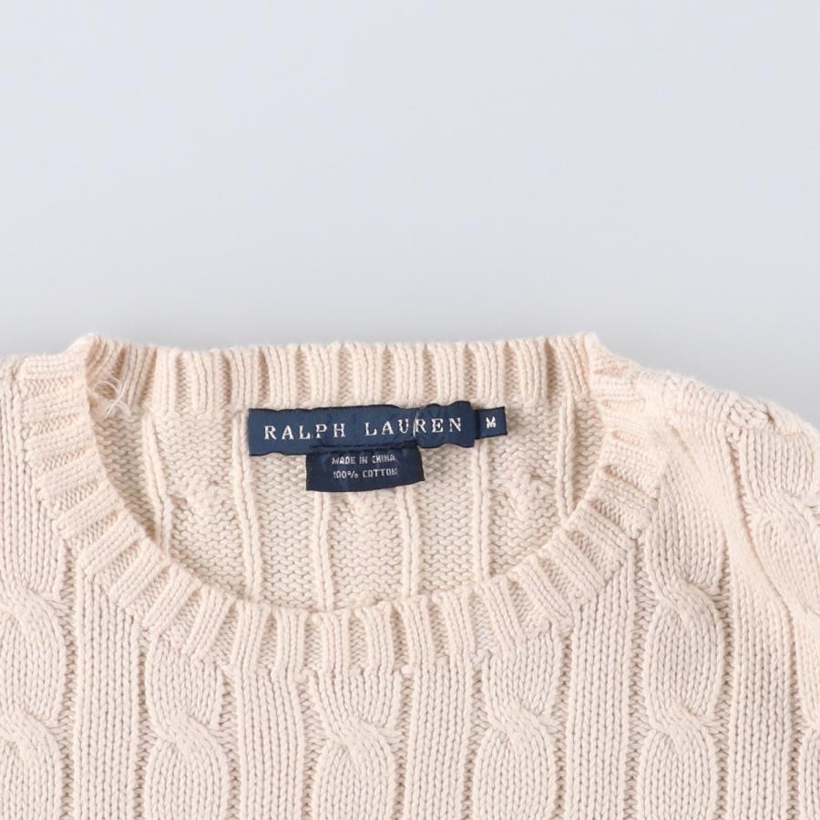 古着 ラルフローレン Ralph Lauren ケーブル編み コットンニット