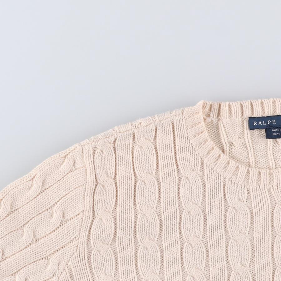 古着 ラルフローレン Ralph Lauren ケーブル編み コットンニット