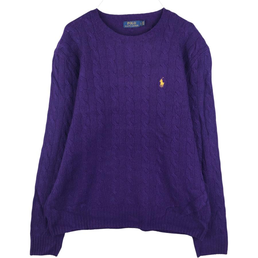 古着 ラルフローレン Ralph Lauren POLO by ケーブル編み カシミア混