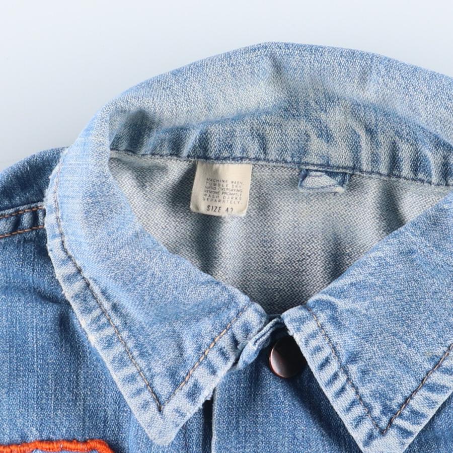 古着 70年代~ マーベリック Maverick バック刺繍 デニムジャケット Gジャン レディースL ヴィンテージ /eaa435035 古着 70年代~ マーベリック Maverick バック刺繍 デニム