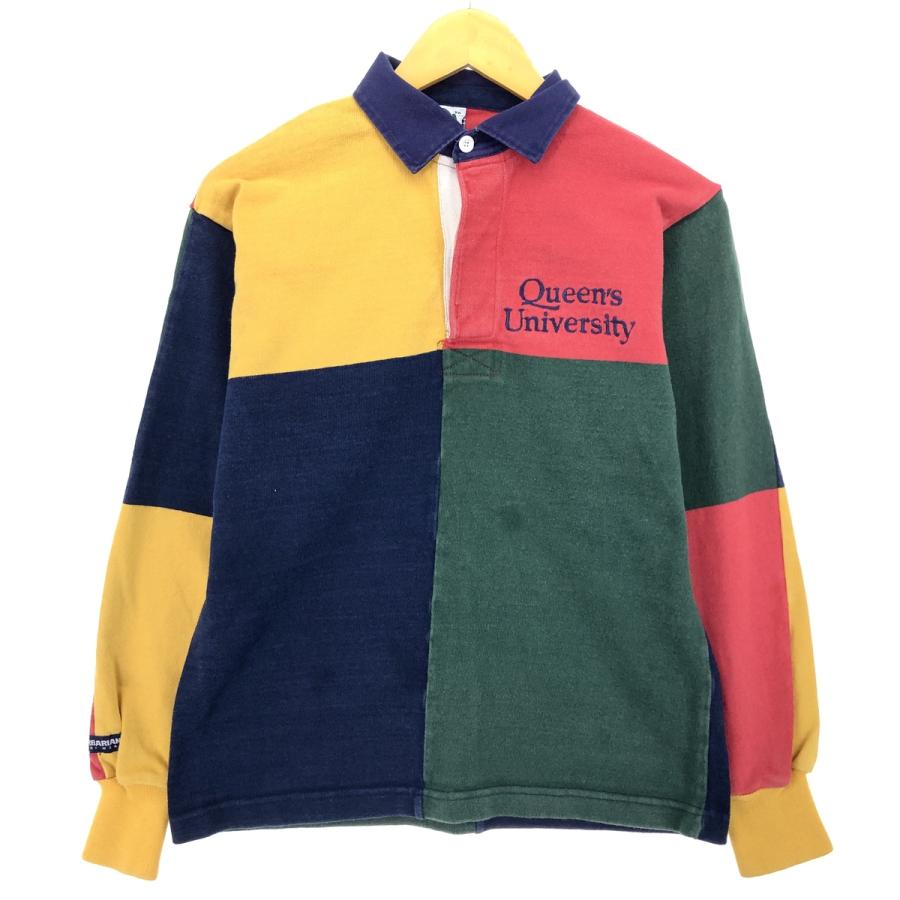 BARBARIAN　バーバリアン　長袖　ラガーシャツ　メンズ　カナダ製　希少 古着 バーバリアン BARBARIAN 星条旗柄 長袖 ラガーシャツ