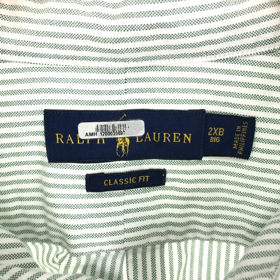 古着 ビッグサイズ ラルフローレン Ralph Lauren CUSTOM FIT 長袖 ボタンダウンストライプシャツ メンズXXXL /eaa443130｜jamtrading1｜03