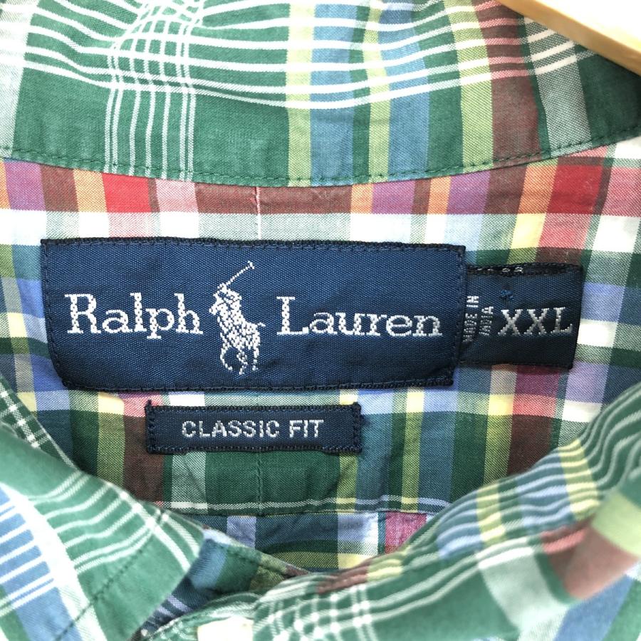 古着 ラルフローレン Ralph Lauren CLASSIC FIT タータンチェック 半袖 ボタンダウン チェックシャツ メンズXXL /eaa443779｜jamtrading1｜03