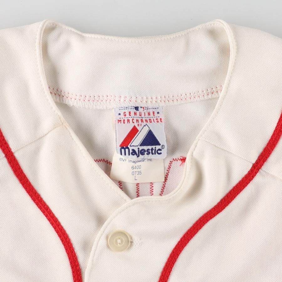 古着 90年代 マジェスティック majestic MLB ボストンレッドソックス ゲームシャツ ベースボールシャツ USA製 メンズL /eaa445678｜jamtrading1｜03