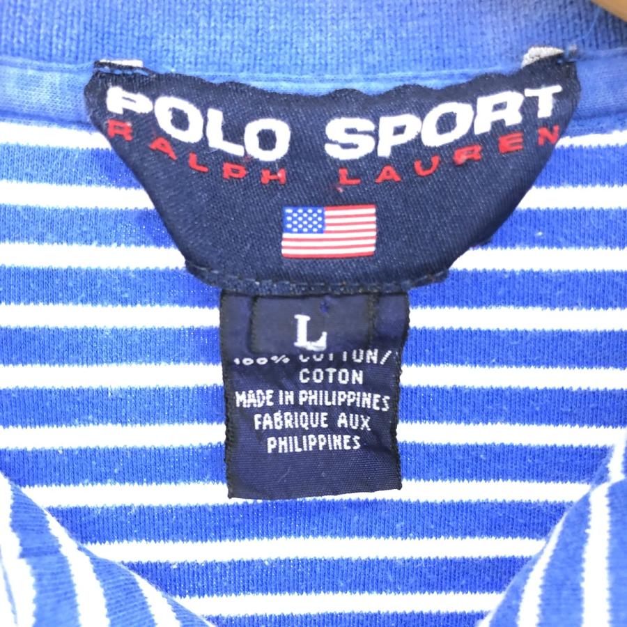 古着 ラルフローレン Ralph Lauren POLO SPORT ポロスポーツ 半袖 ボーダー ポロシャツ メンズL /eaa447750｜jamtrading1｜03