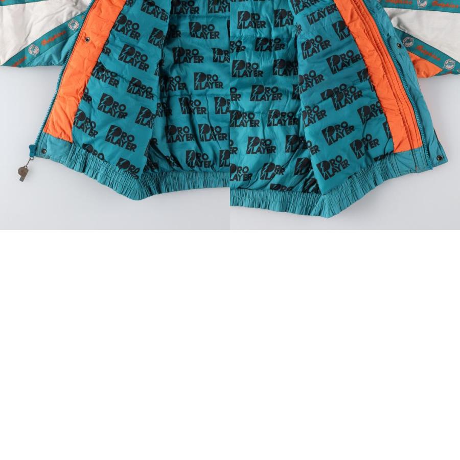 【PRO PLAYER】NFL マイアミドルフィンズ 中綿ジャケット ブルゾン 古着 90年代 PRO PLAYER NFL マイアミドルフィンズ 中綿