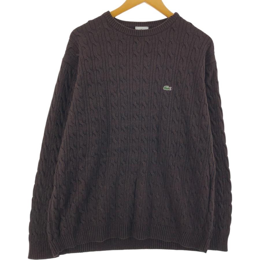 LACOSTE（ラコステ） 古着 フランス企画 ケーブル編み コットンニット 