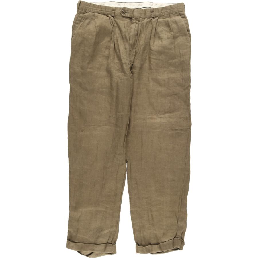 【Polo by Ralph Lauren】リネンツータックスラックス USA製 古着 ラルフローレン Ralph Lauren POLO UNIVERSITY ツータック