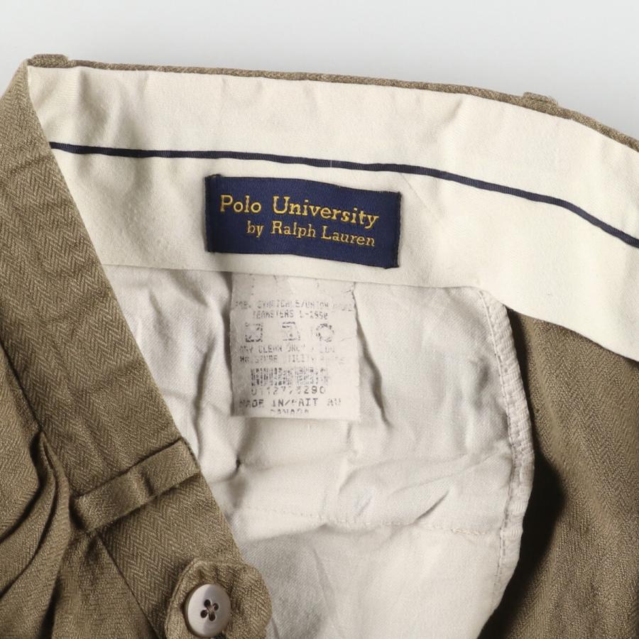 【Polo by Ralph Lauren】リネンツータックスラックス USA製 古着 ラルフローレン Ralph Lauren POLO UNIVERSITY ツータック