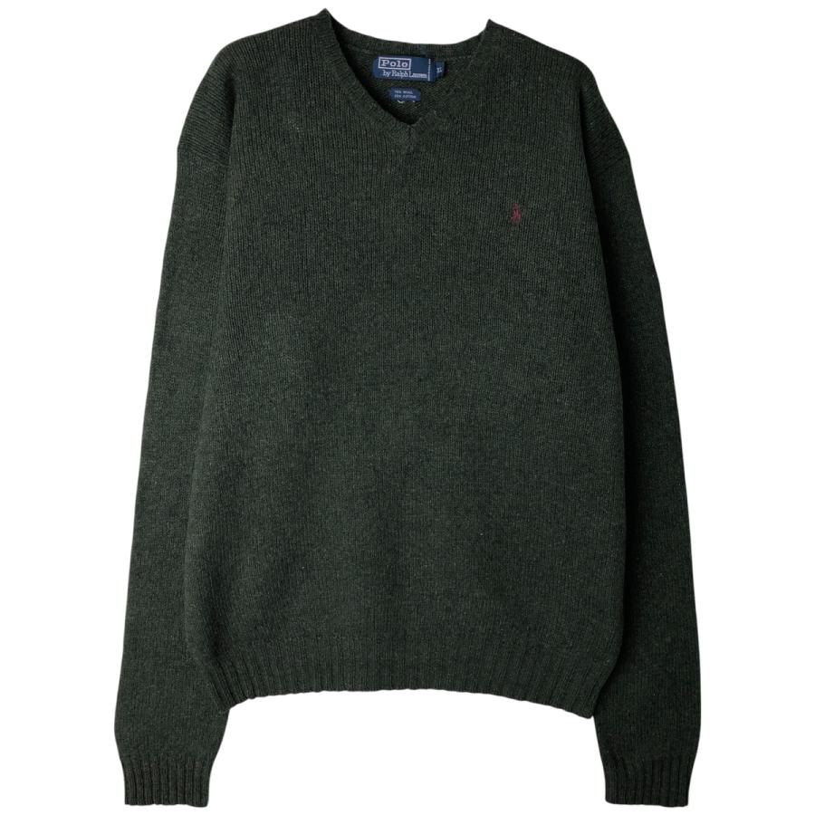 古着 ラルフローレン Ralph Lauren POLO by Vネック ウールニット