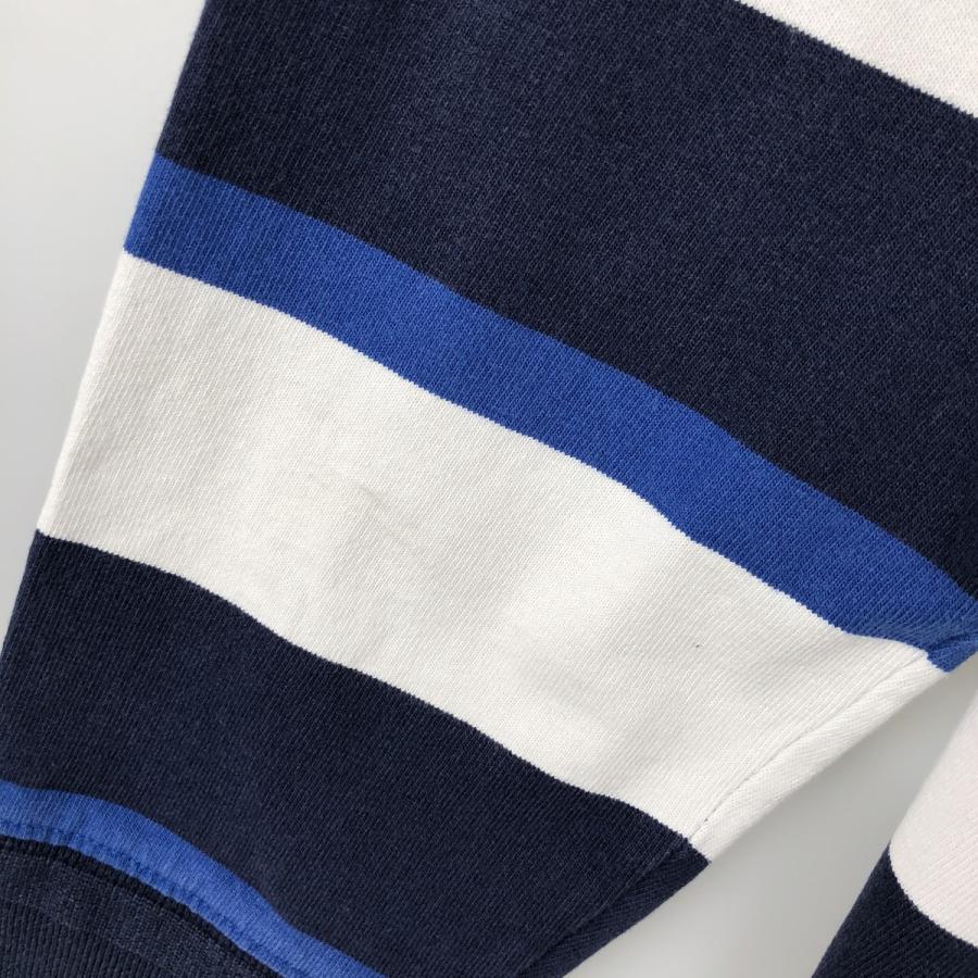 ラルフローレン ポニー 刺繍ロゴ ボーダー 裏起毛 ラガーシャツ XL 紺 白 ポロ ラルフローレンポロベアボーダーラガー風パーカー送料無料 長袖