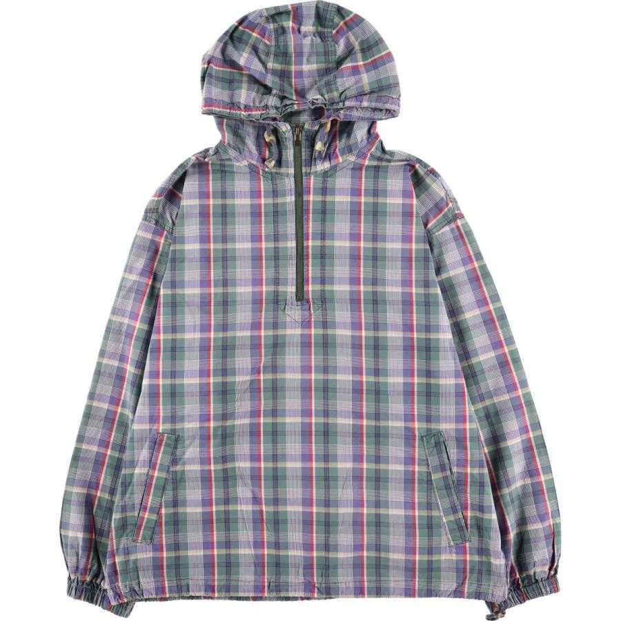 90s eddie bauer コットンアノラックパーカー　マドラスチェック Eddie Bauer（エディーバウアー） 古着 マドラスチェック コットンプル