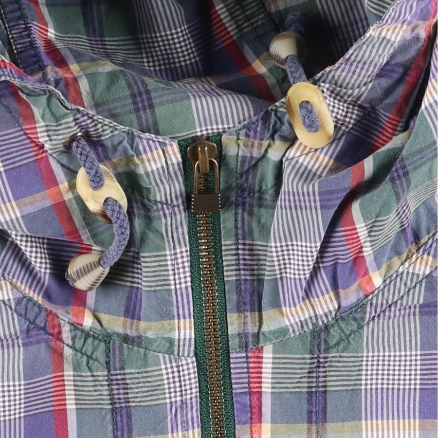 90s eddie bauer コットンアノラックパーカー　マドラスチェック 90s~ Eddie Bauer ハーフジップ コットン アノラックパーカー | hanome。