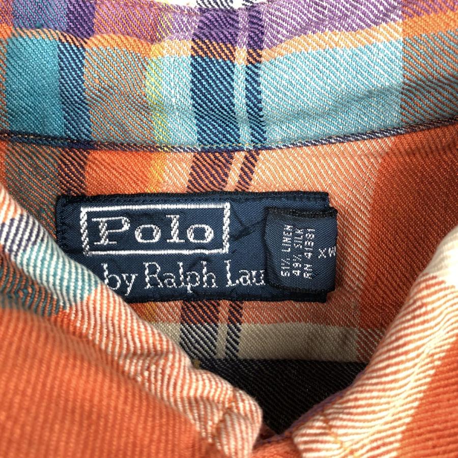古着 ラルフローレン Ralph Lauren POLO by チェック柄 長袖 シルク