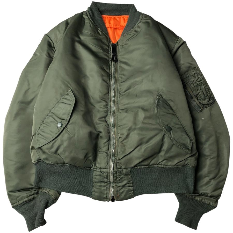 ALPHA MA-1 フライトジャケット 美品 中綿 カーキ M alpha - アルファ MA-1 フライトジャケット ジップアップブルゾン 中綿