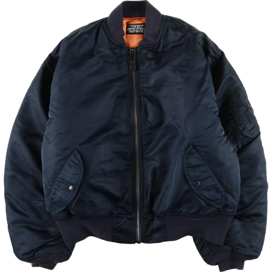 Schoott フライトジャケット　33-WK-1 ネイビー　中綿　パーカー Schott N.Y.C（ショット） 古着 民間品 SCHOTT MA-1タイプ 中綿入り