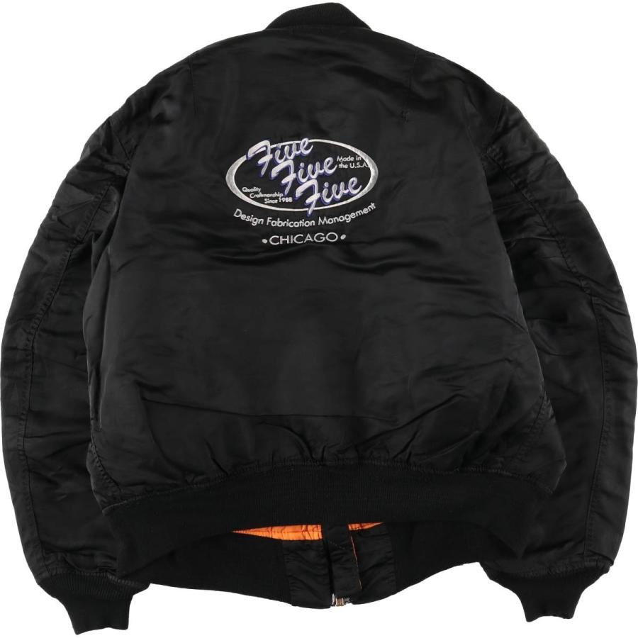 古着 民間品 アルファ ALPHA MA-1タイプ 犬柄 中綿入り ミリタリー