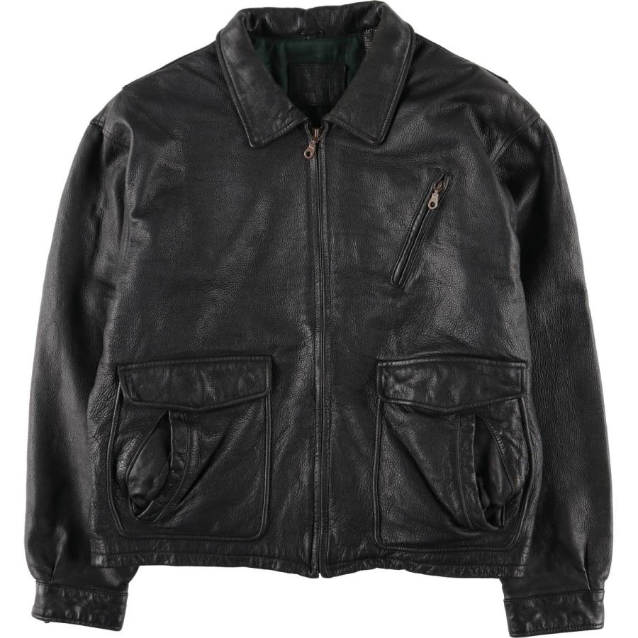 90s st john's bay レザー スウィングトップ ブルゾン 古着 90~00年代 セントジョンズベイ ST JOHN'S BAY スイングトップ